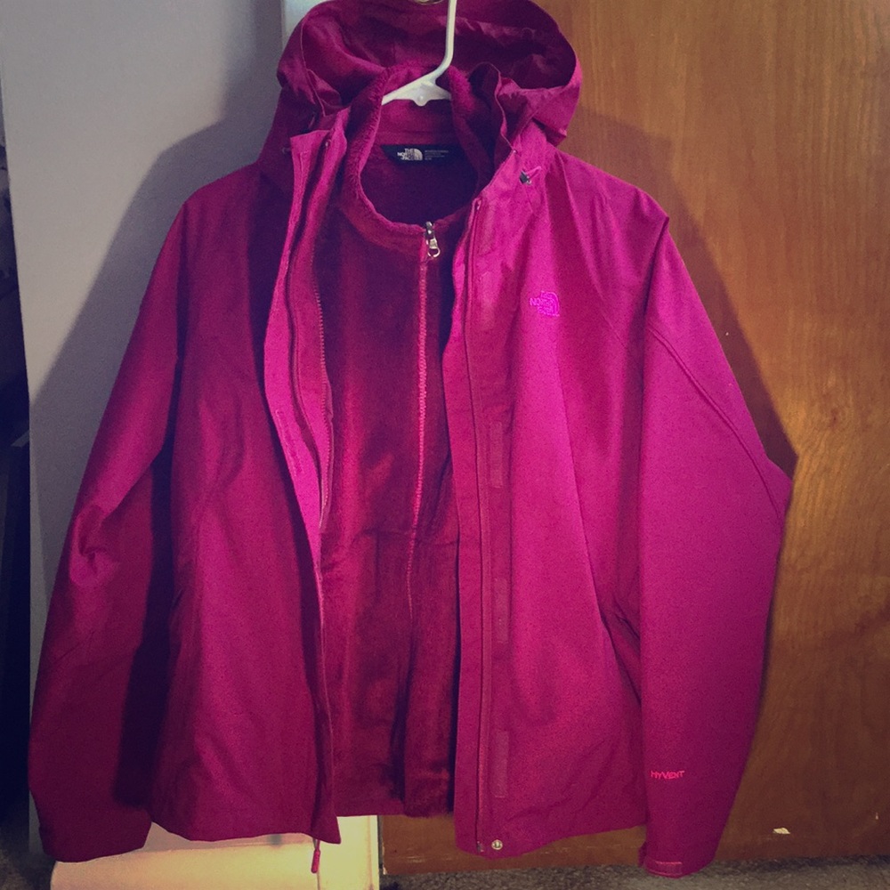 2 pieces, The North Face soft zip-up & coat.